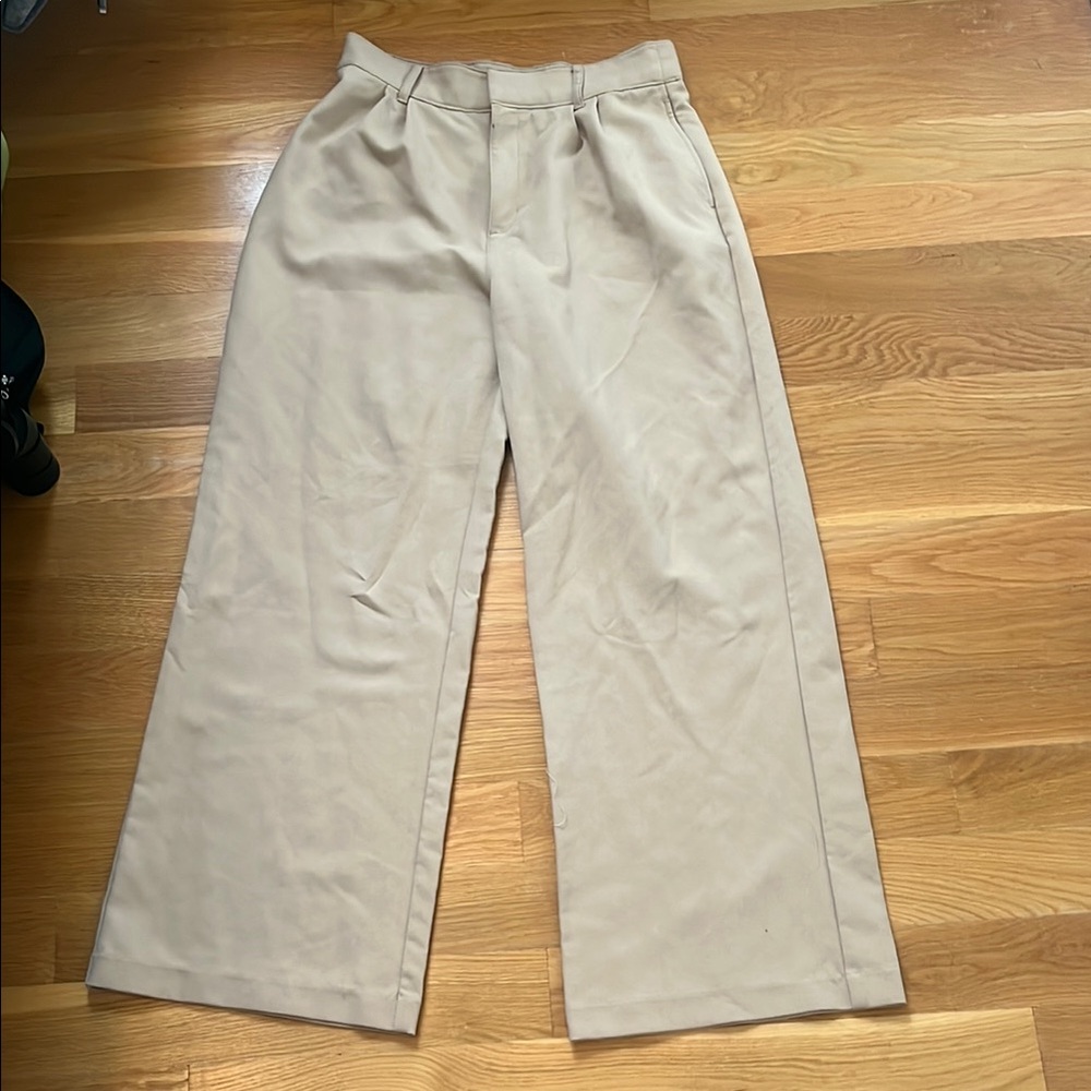 Abercrombie Wide-Leg Tan Trousers
